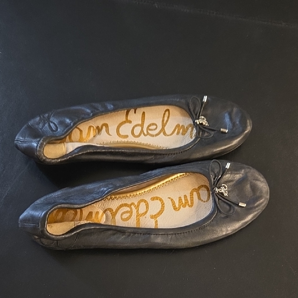 Sam Edelman Black Leather Flats